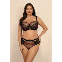 Lola black bra with colorful embroidery and playful accents