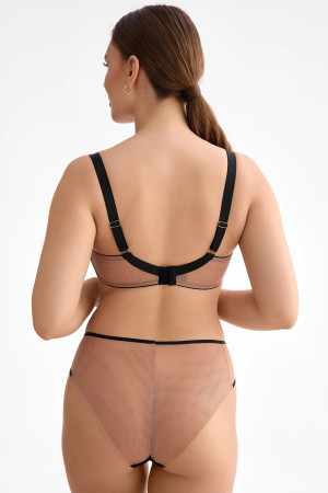 Sutiã Salma Soft – bege & preto com bordado | InessLingerie
