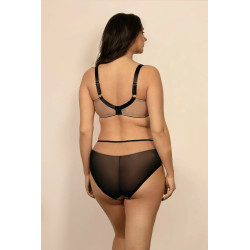 Biustonosz Ofra beżowo-czarny – soft, haft | Inesslingerie