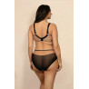 Biustonosz Ofra beżowo-czarny – soft, haft | Inesslingerie