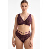 Biustonosz Maribel Soft Bralette – ciemna śliwka z orientalną koronką