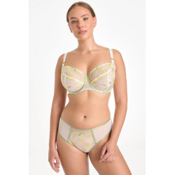 Figi Limon Śmietankowy  – haft cytrynowy | InesSlingerie