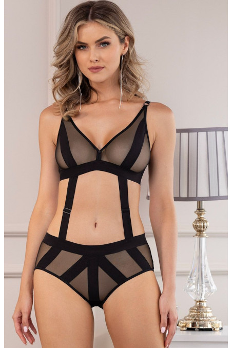 Sutiã soft Pasomela em tule transparente com tiras