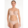 Figi Kira cappuccino – tiulowe figi z haftem | Inesslingerie