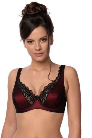 Sutien Elisif bordo-negru din dantelă și tulle