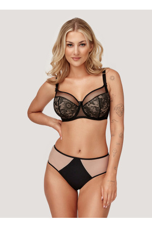 Anita – sutien elegant semi-captușit negru cu chiloți, față