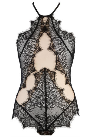 Iness body Mia – czarne, koronkowe z wycięciami | InessLingerie