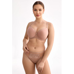 Rina béžová podprsenka – Spacer T-shirt s výšivkou | Inesslingerie