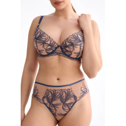 Palmer Brazilian panties – storm blue embroidery, mid-rise