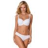 White padded bra – microfiber & ribbed details | InessLingerie