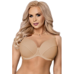 White padded bra – microfiber & ribbed details | InessLingerie