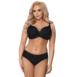 White padded bra – microfiber & ribbed details | InessLingerie
