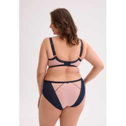 Aina briefs with navy lace and nude mesh
